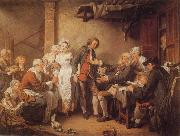 Jean-Baptiste Greuze L'Accordee du  Village oil painting artist
